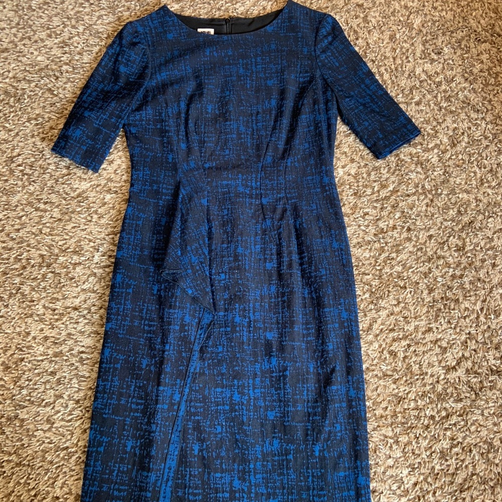 Dark Blue and Black Quarter Length Dress
